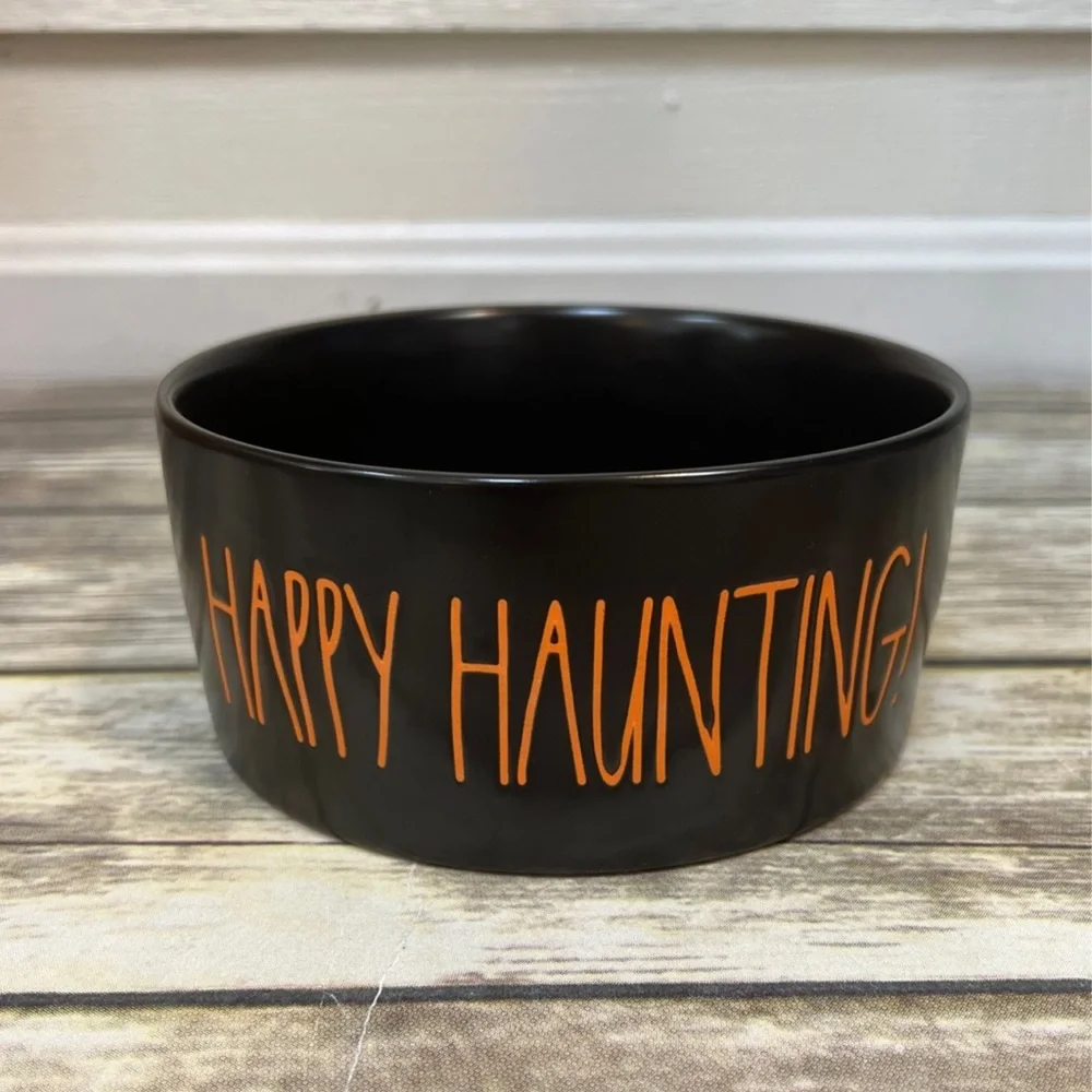 Rae Dunn HAPPY HAUNTING! Dog bowl